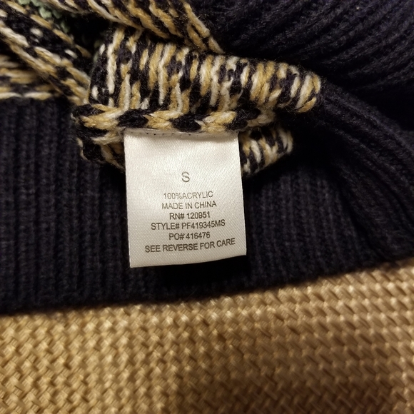 Pink Rose Small Blue Green Tan Sweater Dress - Picture 4 of 8